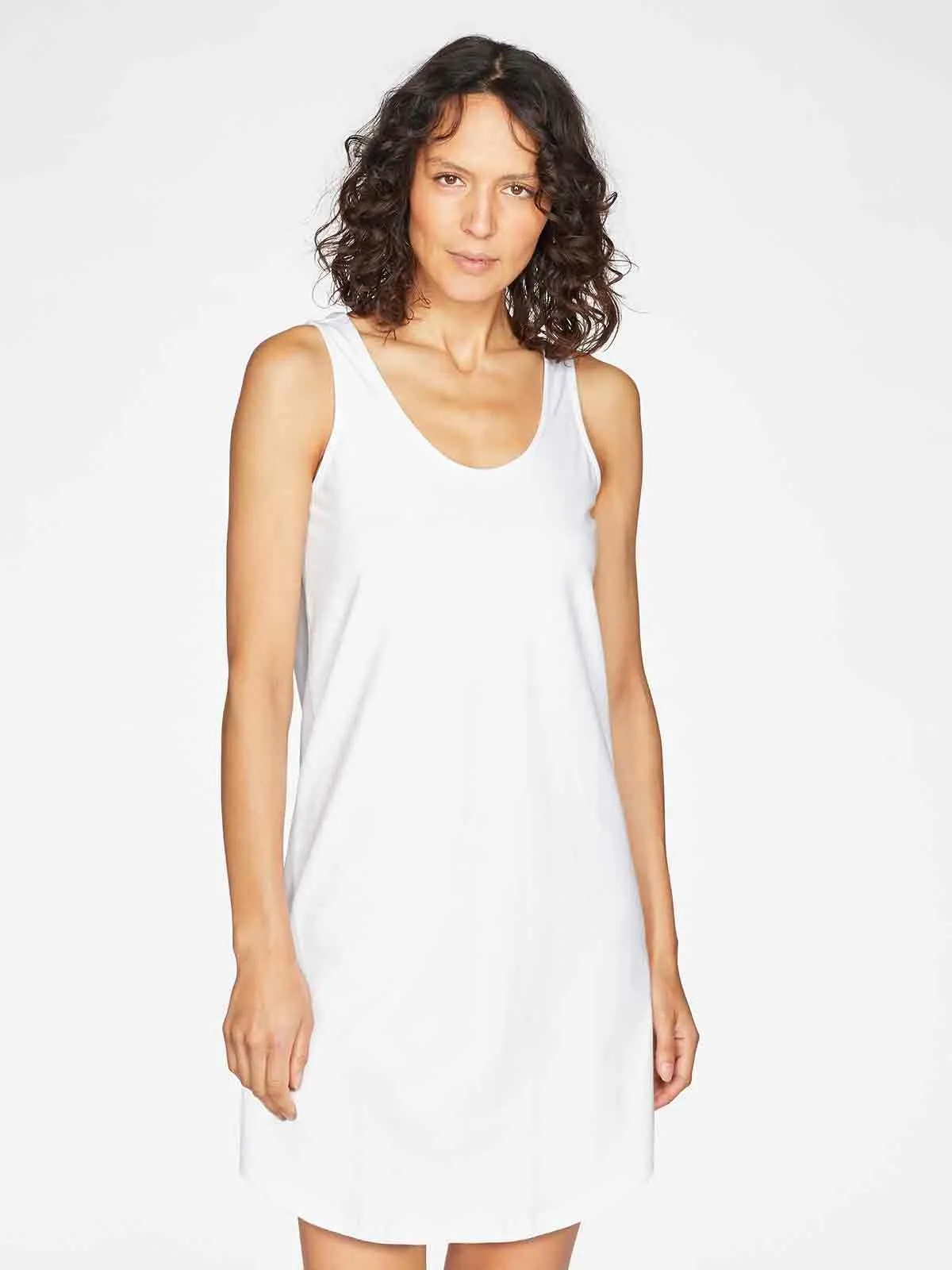 Organic Cotton Essential Slip Dress - White