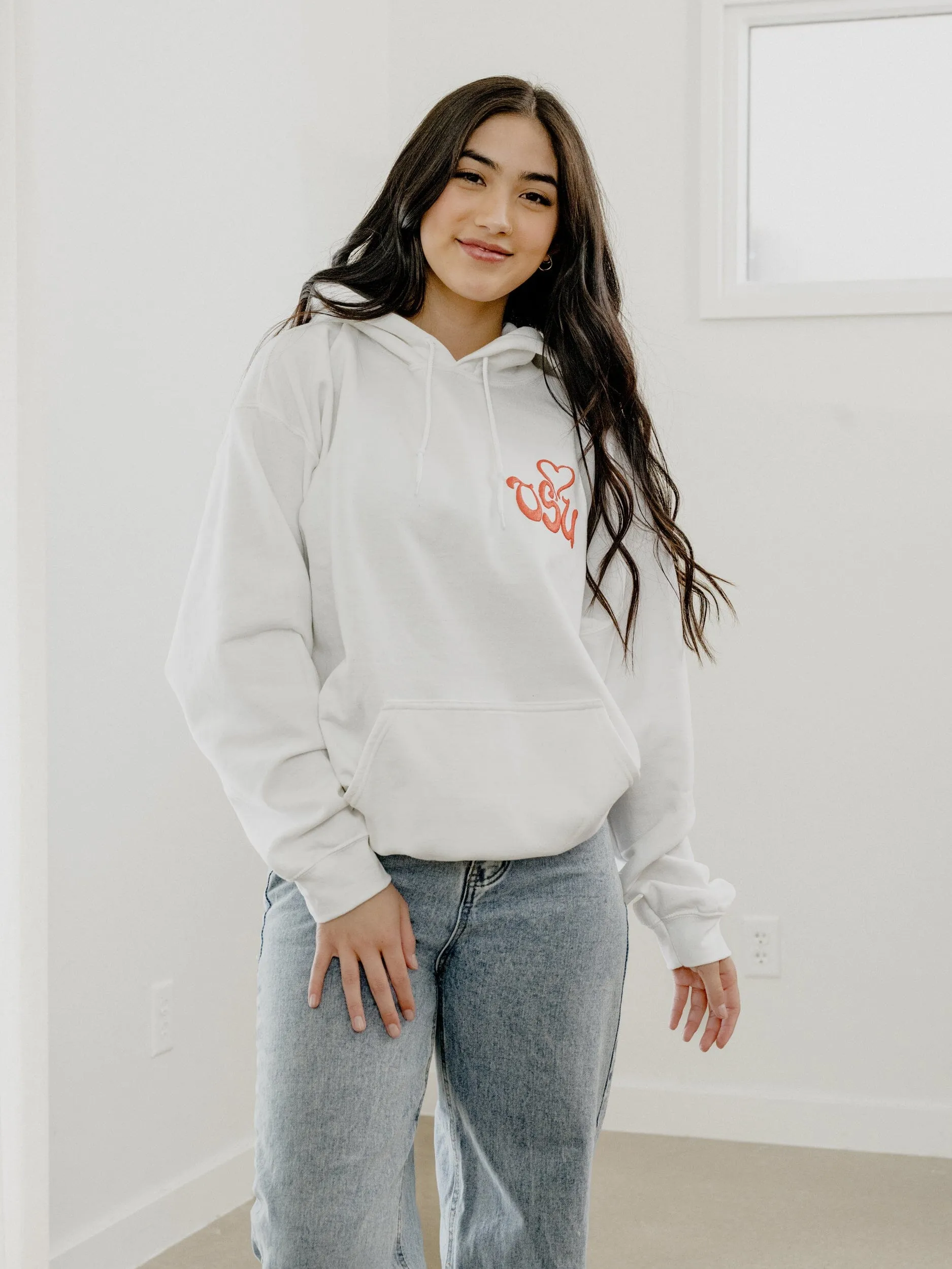 OSU Cowboys Lyric Puff Ink White Hoodie