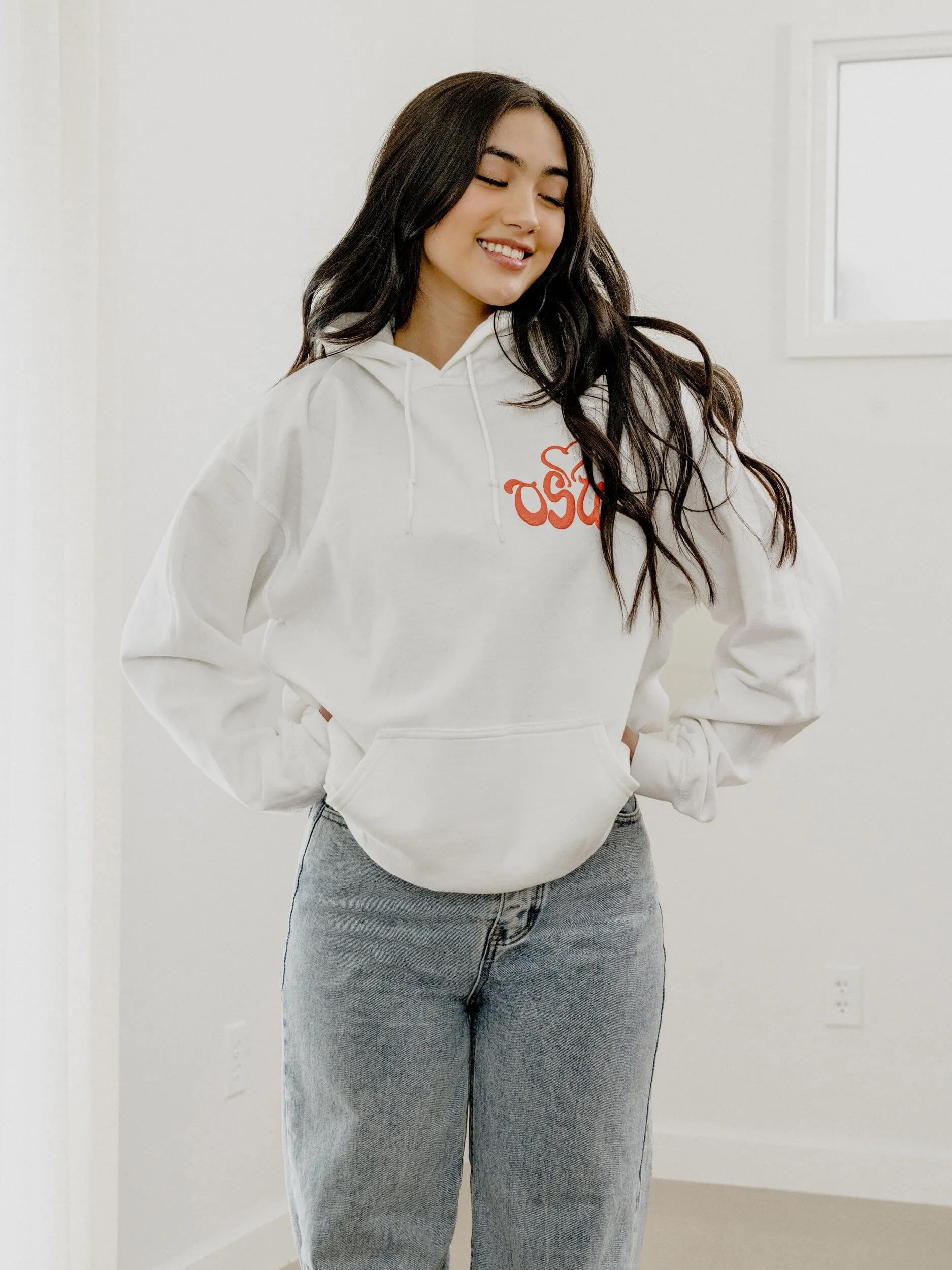 OSU Cowboys Lyric Puff Ink White Hoodie