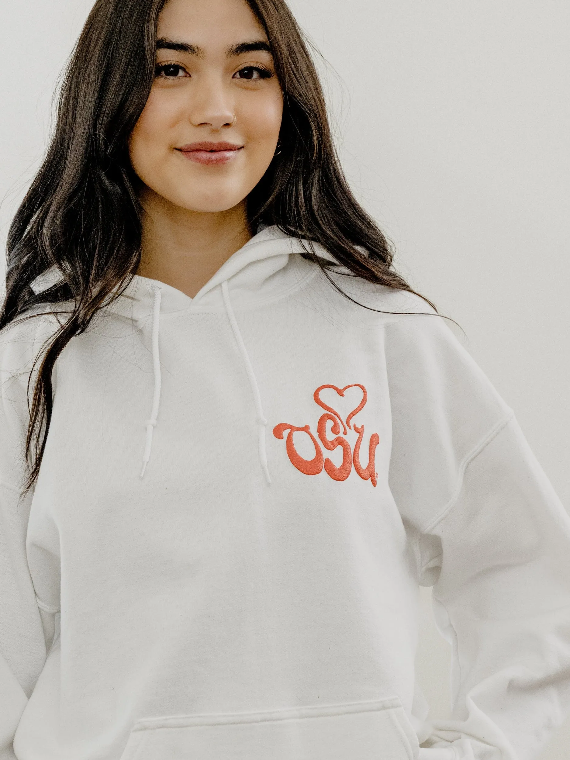 OSU Cowboys Lyric Puff Ink White Hoodie