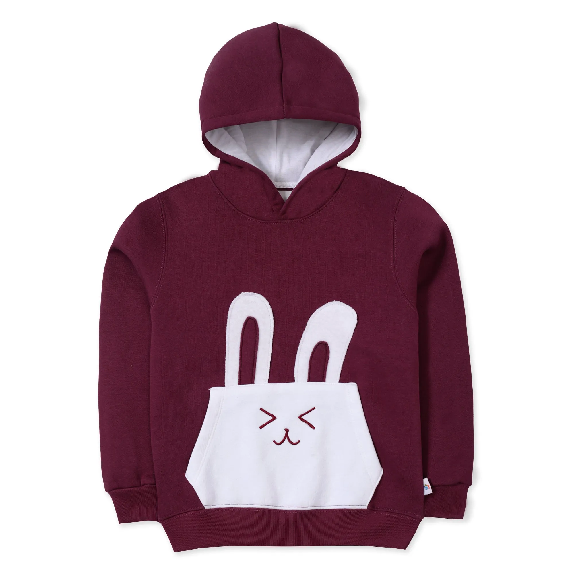 Rabbit Face Maroon Hoodie