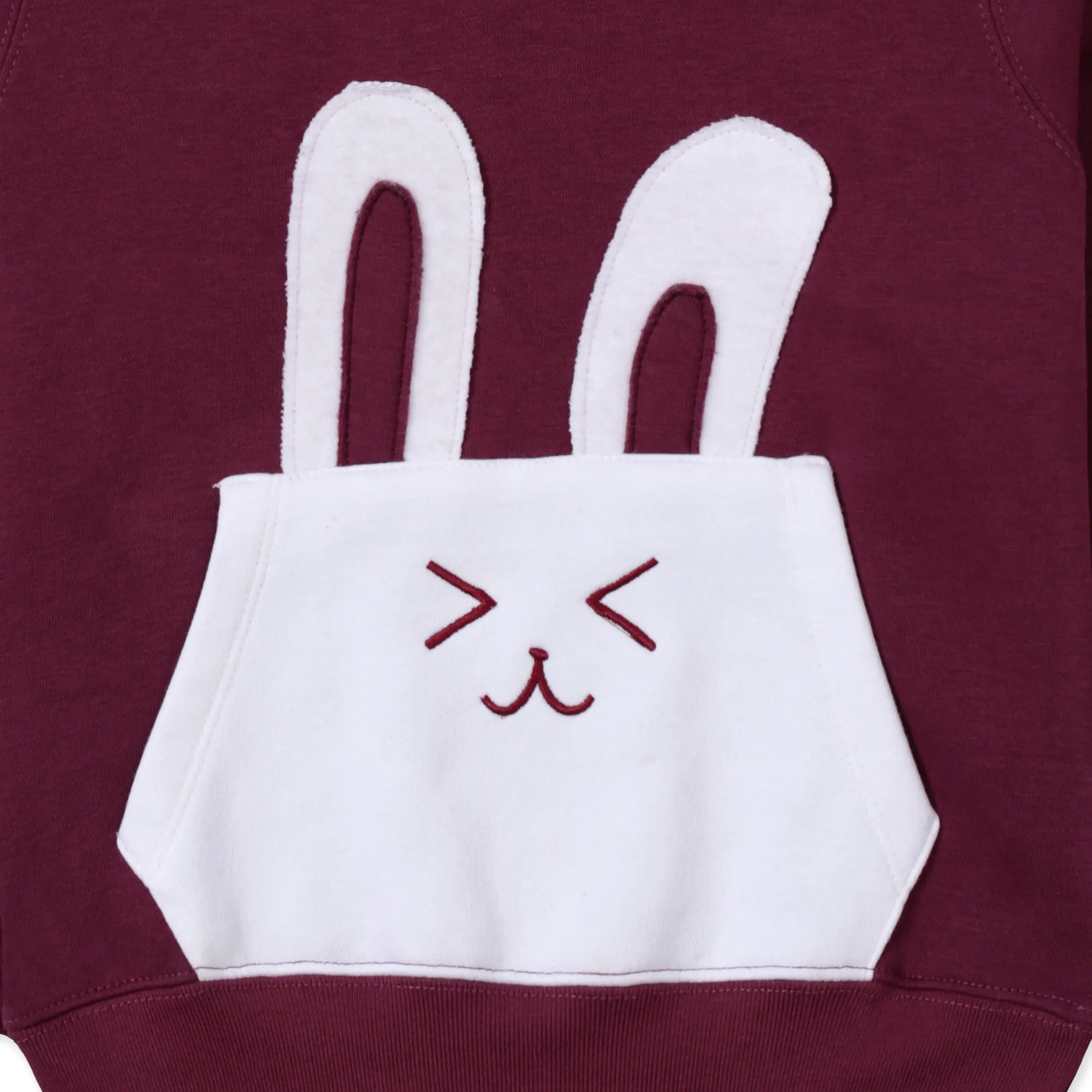 Rabbit Face Maroon Hoodie