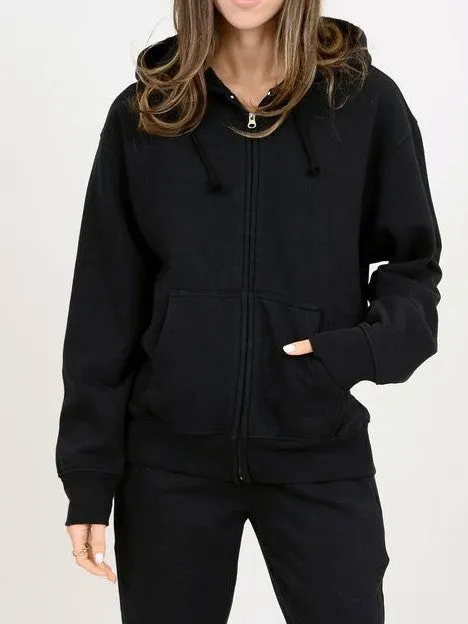 RD STYLE Cozy Fleece Boyfriend Zip-Up Hoodie