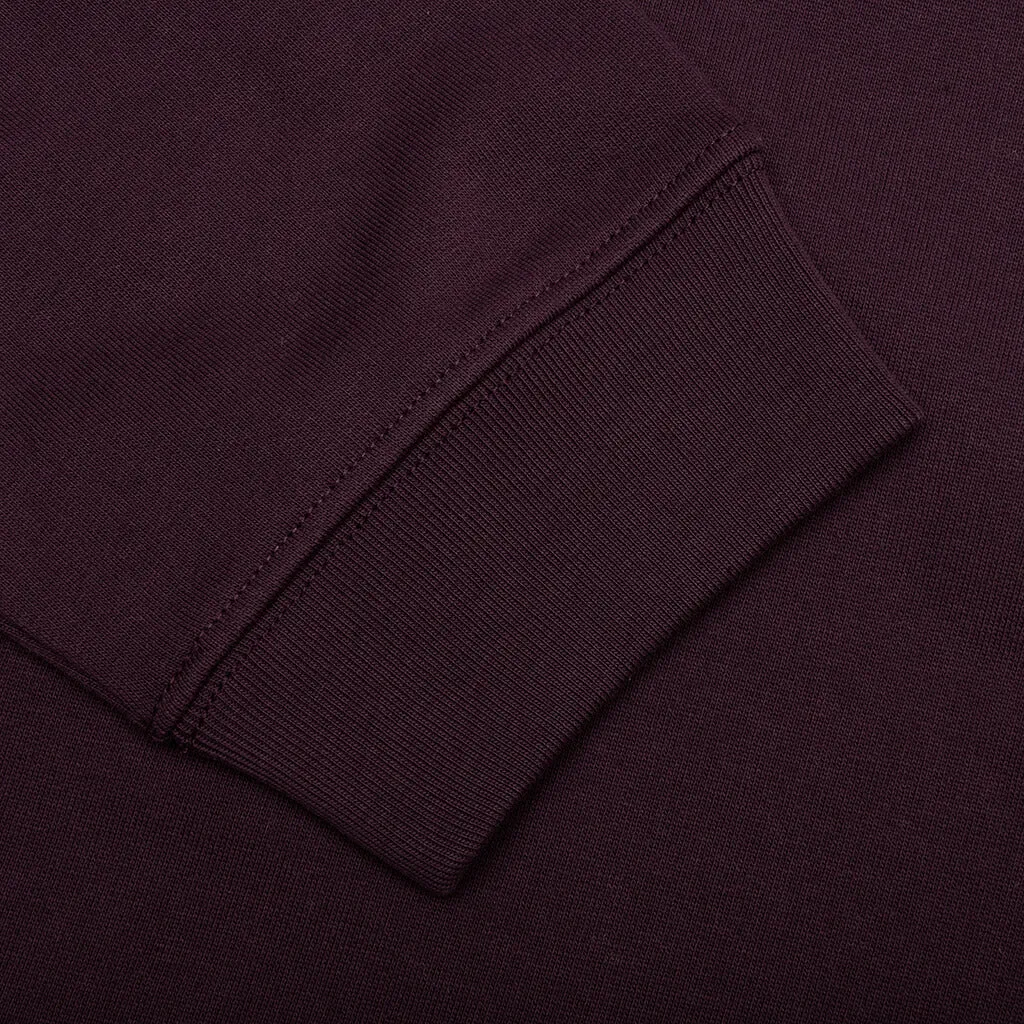 Regular Fit Hoodie with Knot Hood - Dark Aubergine