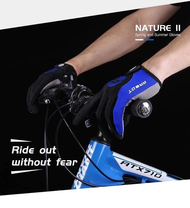 Summer Bicycle Full Finger Cycling Bike Gloves Absorbing Sweat for Men and Women Bicycle Riding Outdoor Sports Protector