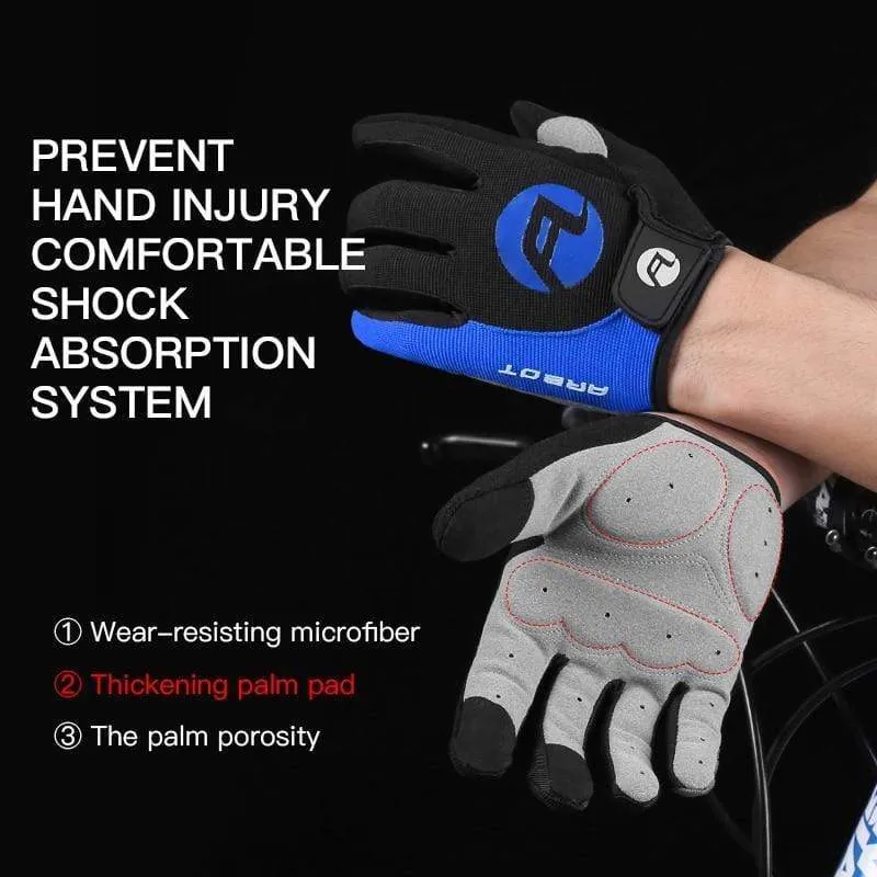 Summer Bicycle Full Finger Cycling Bike Gloves Absorbing Sweat for Men and Women Bicycle Riding Outdoor Sports Protector