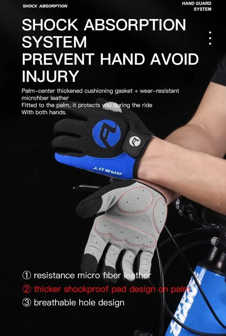 Summer Bicycle Full Finger Cycling Bike Gloves Absorbing Sweat for Men and Women Bicycle Riding Outdoor Sports Protector