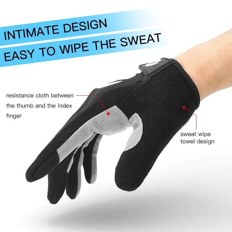 Summer Bicycle Full Finger Cycling Bike Gloves Absorbing Sweat for Men and Women Bicycle Riding Outdoor Sports Protector