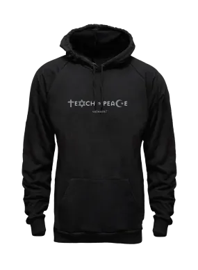 Teach Peace - Relaxed Fit Black Fleece Hoodie*