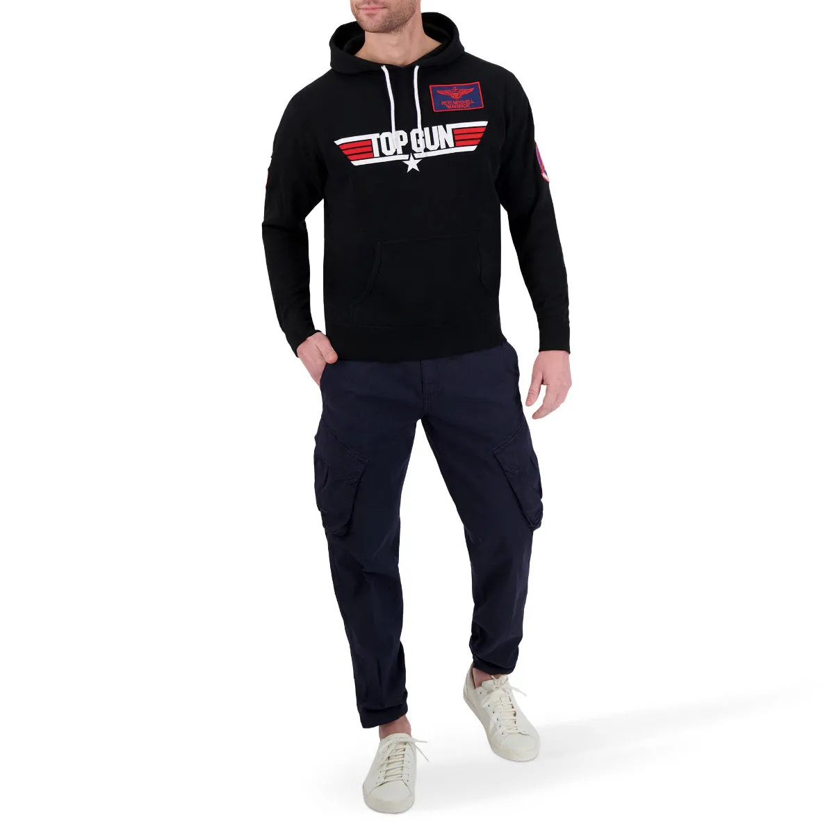 TOP GUN Unisex Logo Hoodie - BLACK