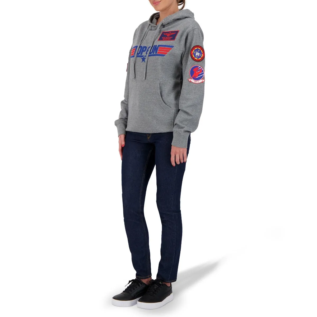 TOP GUN Unisex Logo Hoodie - GREY