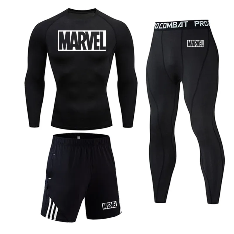 Tracksuit Marvel Mens Sport Running Gym Jogging Suit