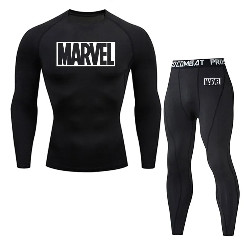 Tracksuit Marvel Mens Sport Running Gym Jogging Suit