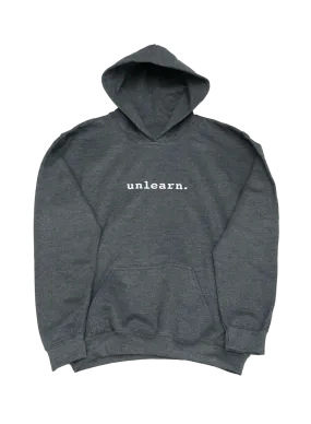 unlearn. logo - Dark Heather Grey Youth Hoodie*