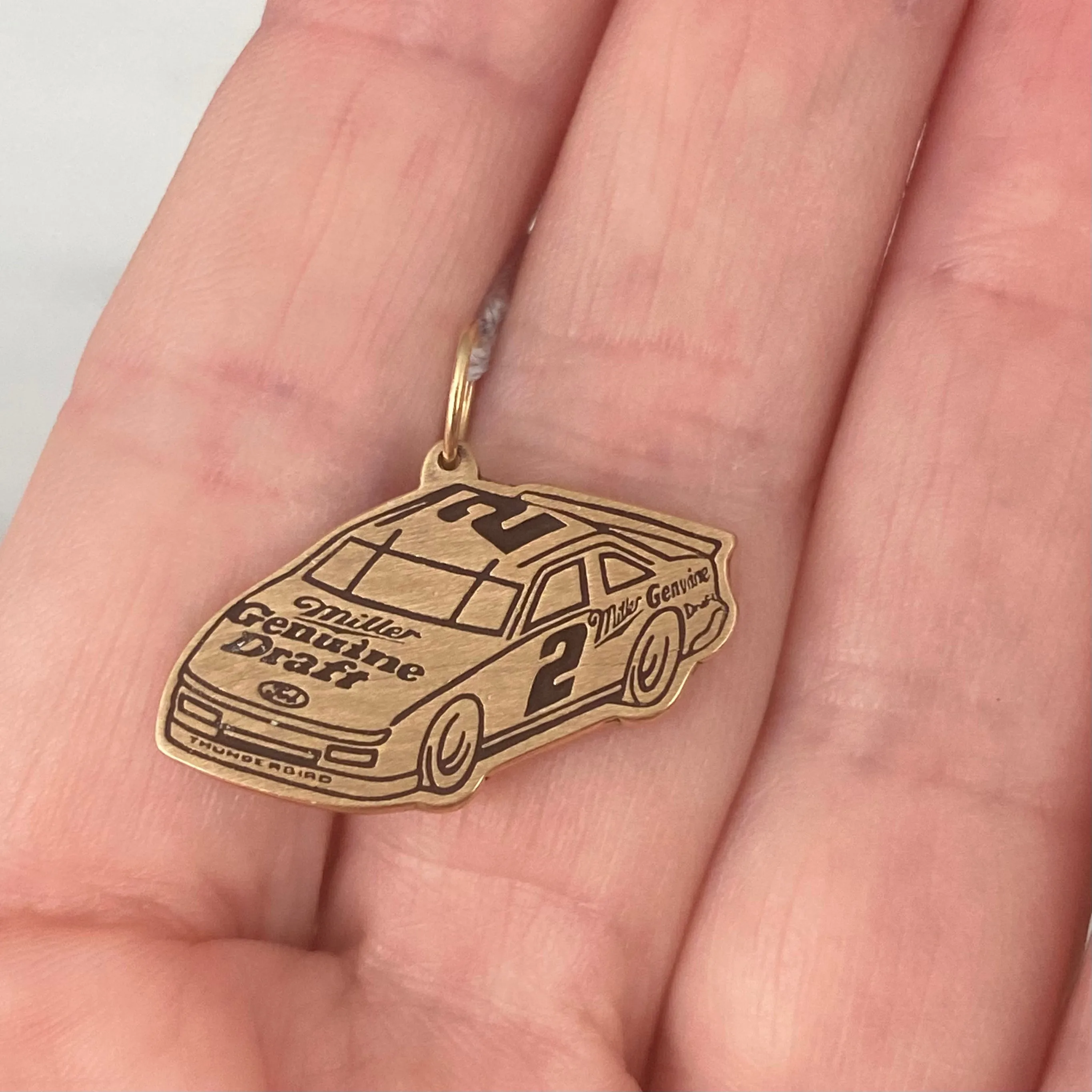 Vintage 14K Gold NASCAR Miller Charm Pendant